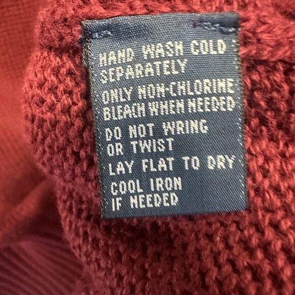Polo Ralph Lauren V-Neck Sweater 100% Cotton Mens XL Burgundy Preppy Old Money - Picture 7 of 7